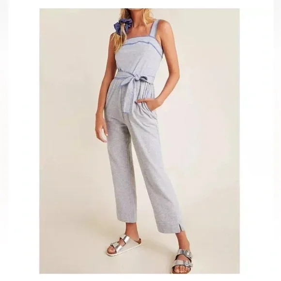 Anthropologie Saturday Sunday Madeline Soft Belted Jumpsuit - Picture 1 of 8